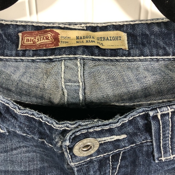 Big Star Maddie Straight Mid Rise Fit Jeans Women's Size 28 R - Picture 2 of 6